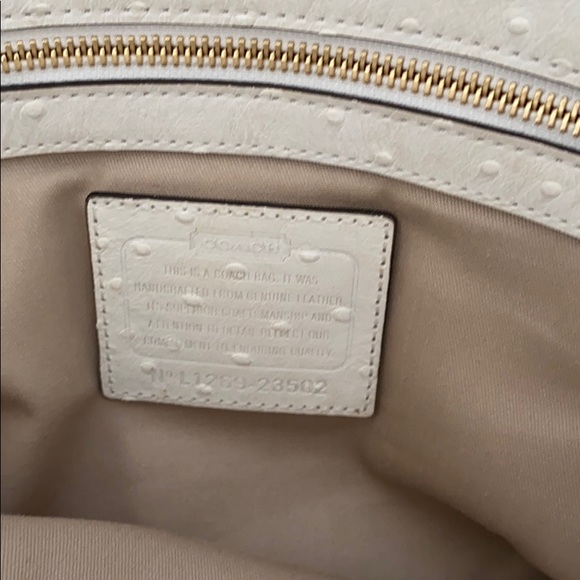 COACH Cream Ostrich Satchel - Picture 5 of 8